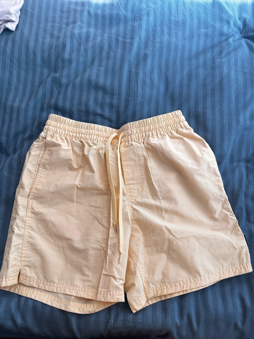 Vans Men's Light Yellow Elastic-Waist Swim Shorts